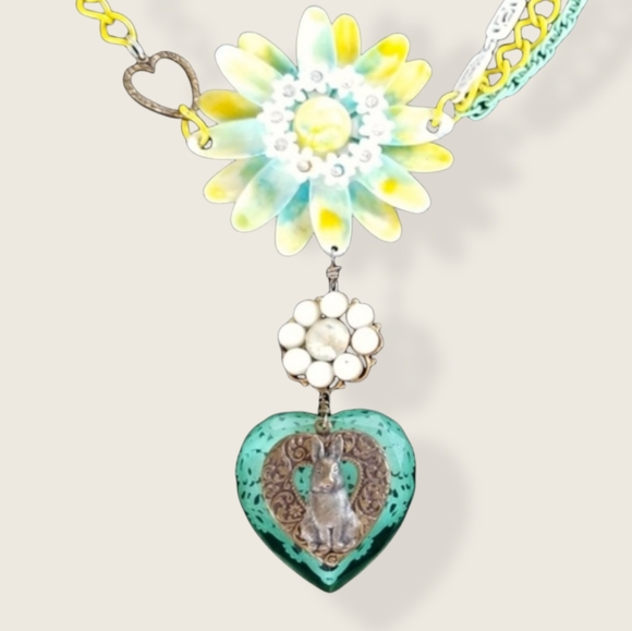 Vintage Jewelry - Repurposed Assemblage Vintage Necklace